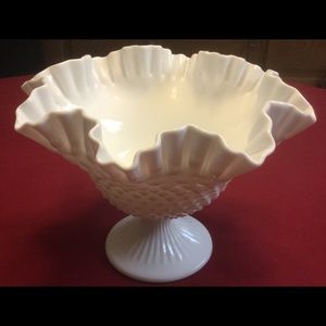 Fenton Hobnail Pedestal Bowl Marked